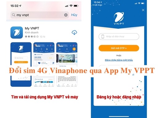 huong dan doi sim 4G qua app My VNPT